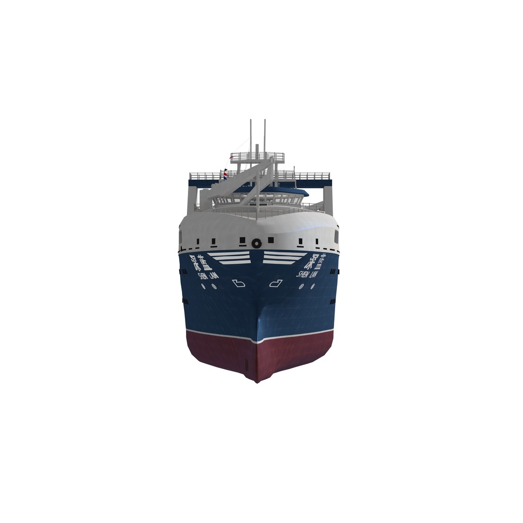 Deep Blue 3D Model – Fishing and Processing Vessel, OBJ, FBX - View 12