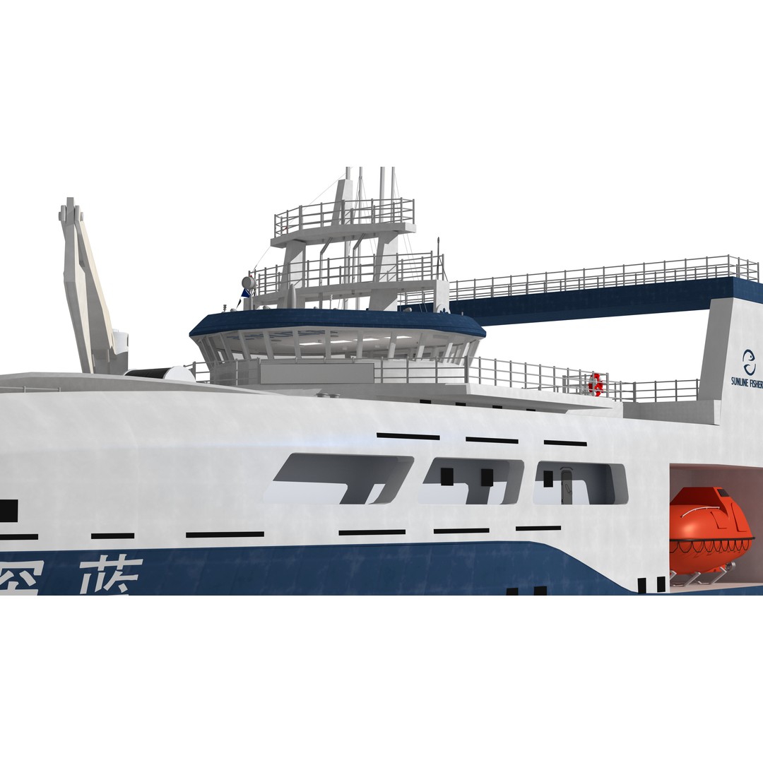 Deep Blue 3D Model – Fishing and Processing Vessel, OBJ, FBX - View 14