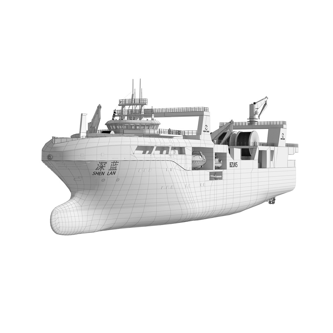 Deep Blue 3D Model – Fishing and Processing Vessel, OBJ, FBX - View 19