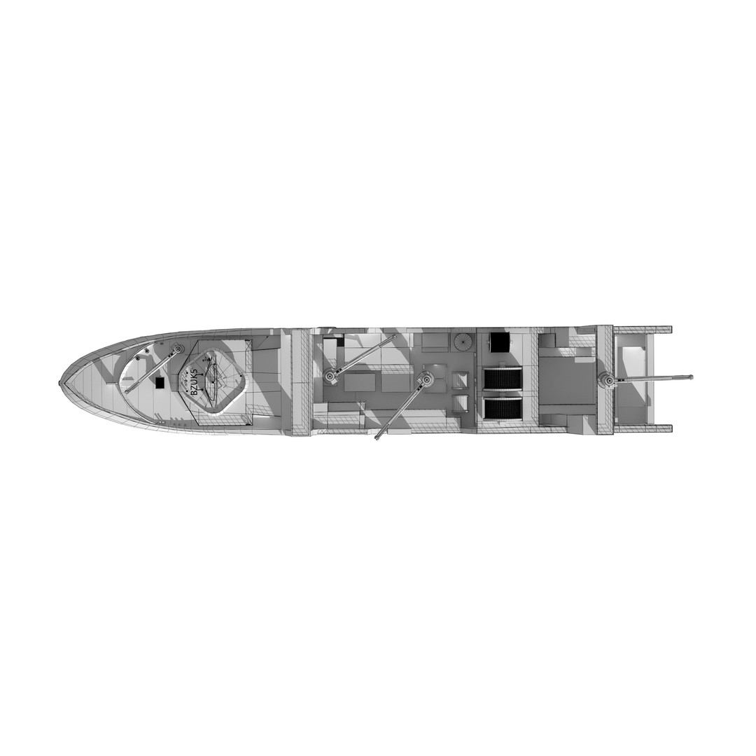 Deep Blue 3D Model – Fishing and Processing Vessel, OBJ, FBX - View 20