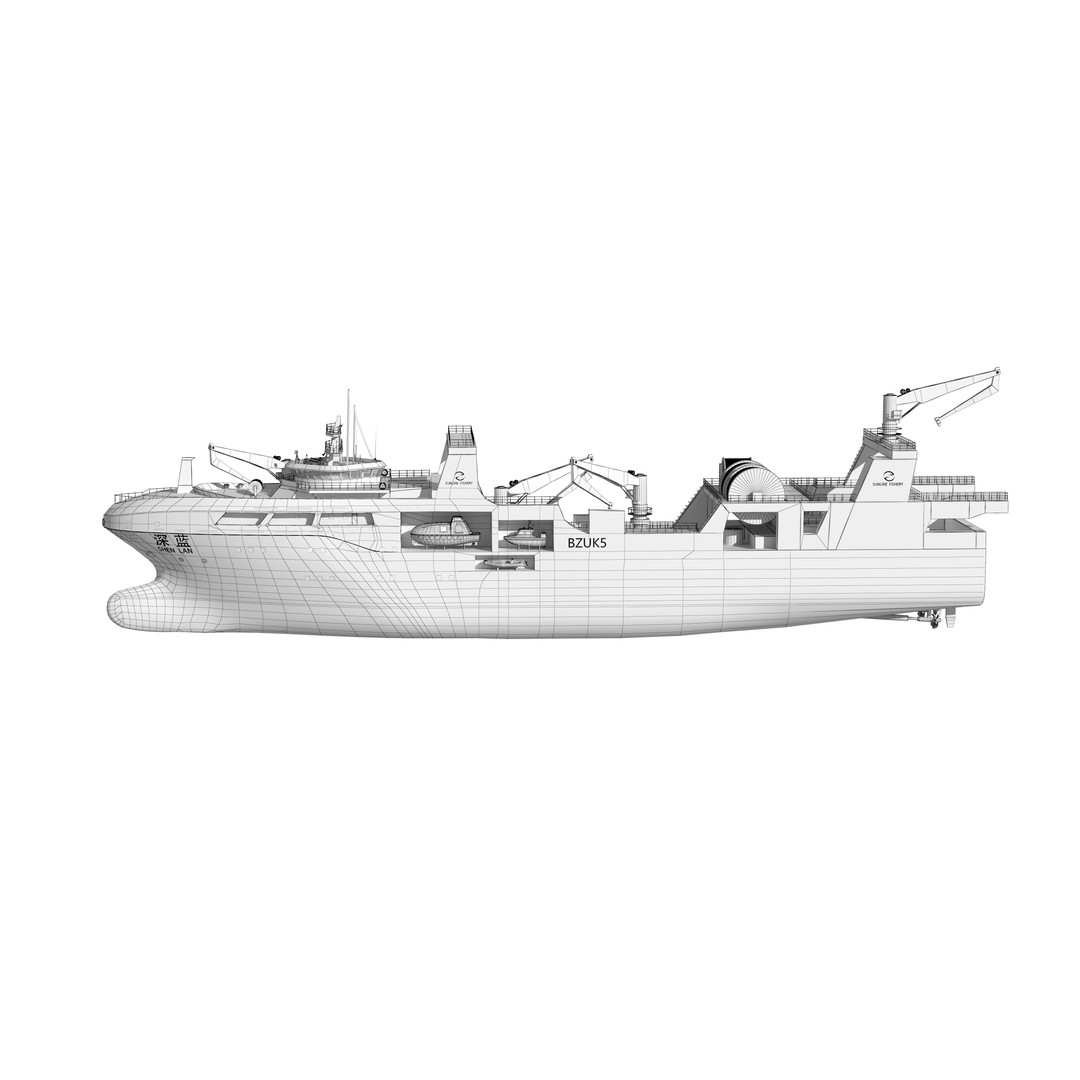 Deep Blue 3D Model – Fishing and Processing Vessel, OBJ, FBX - View 21