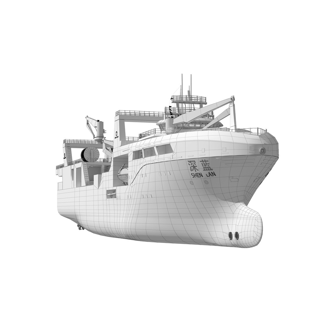 Deep Blue 3D Model – Fishing and Processing Vessel, OBJ, FBX - View 25