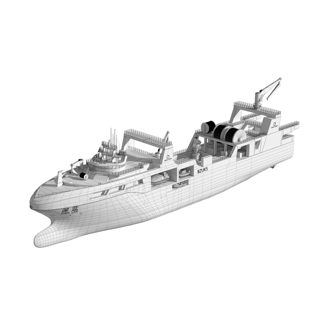 Deep Blue 3D Model – Fishing and Processing Vessel, OBJ, FBX - View 26