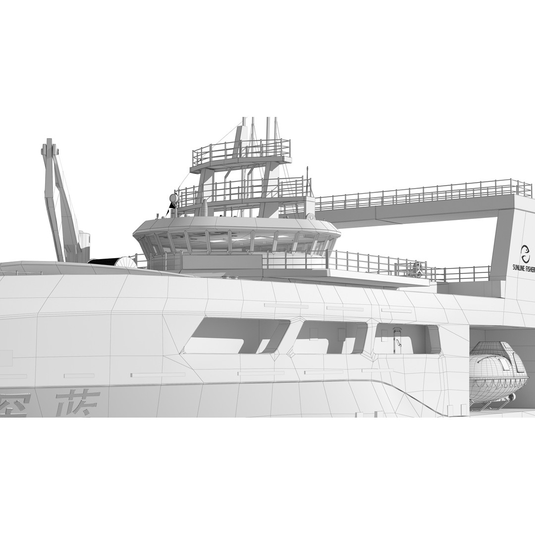 Deep Blue 3D Model – Fishing and Processing Vessel, OBJ, FBX - View 27