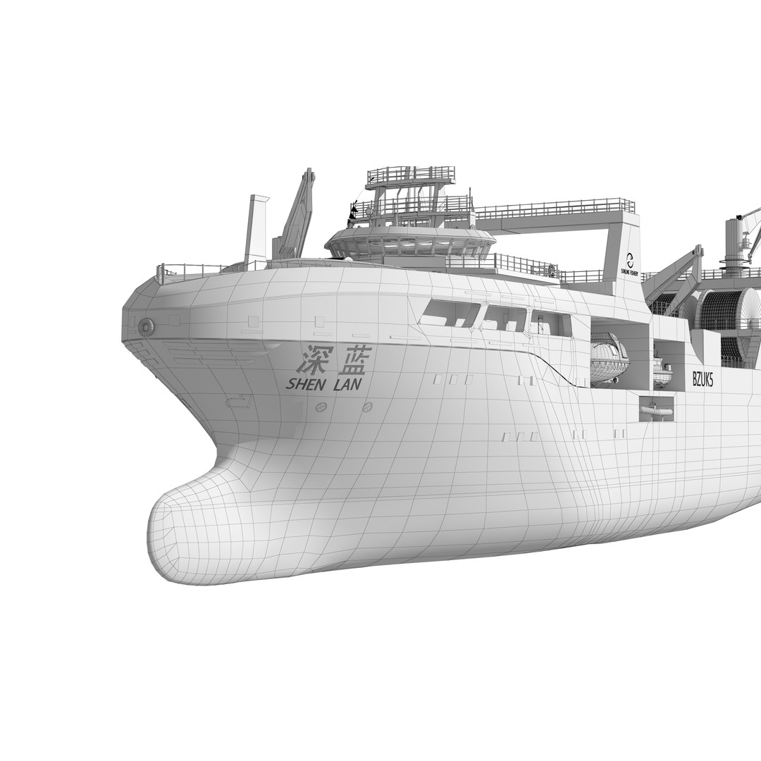 Deep Blue 3D Model – Fishing and Processing Vessel, OBJ, FBX - View 28