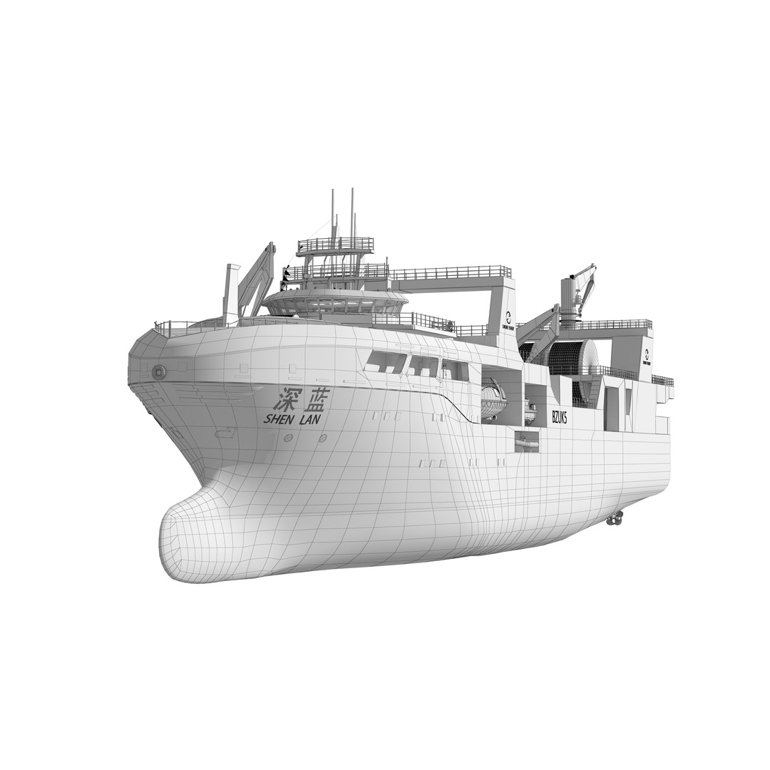 Deep Blue 3D Model – Fishing and Processing Vessel, OBJ, FBX - View 30