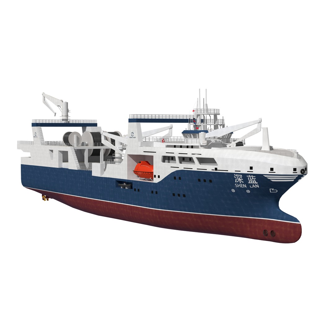 Deep Blue 3D Model – Fishing and Processing Vessel, OBJ, FBX - View 5