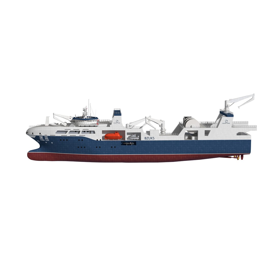 Deep Blue 3D Model – Fishing and Processing Vessel, OBJ, FBX - View 7