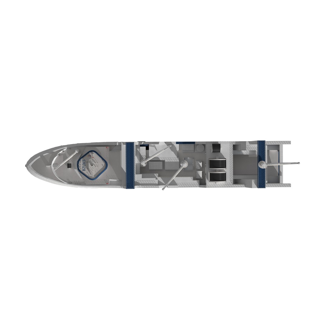 Deep Blue 3D Model – Fishing and Processing Vessel, OBJ, FBX - View 8