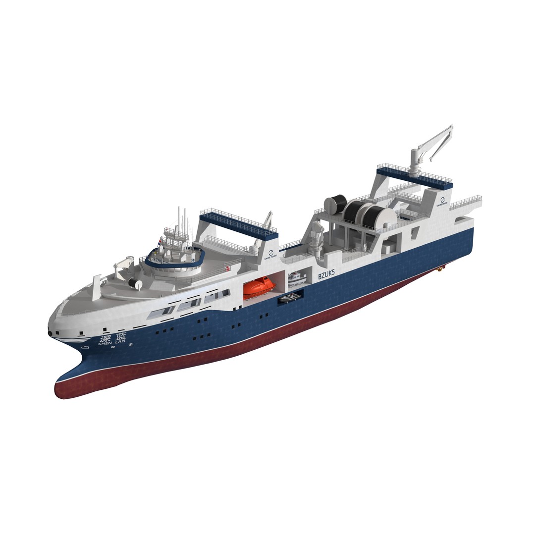 Deep Blue 3D Model – Fishing and Processing Vessel, OBJ, FBX - View 9