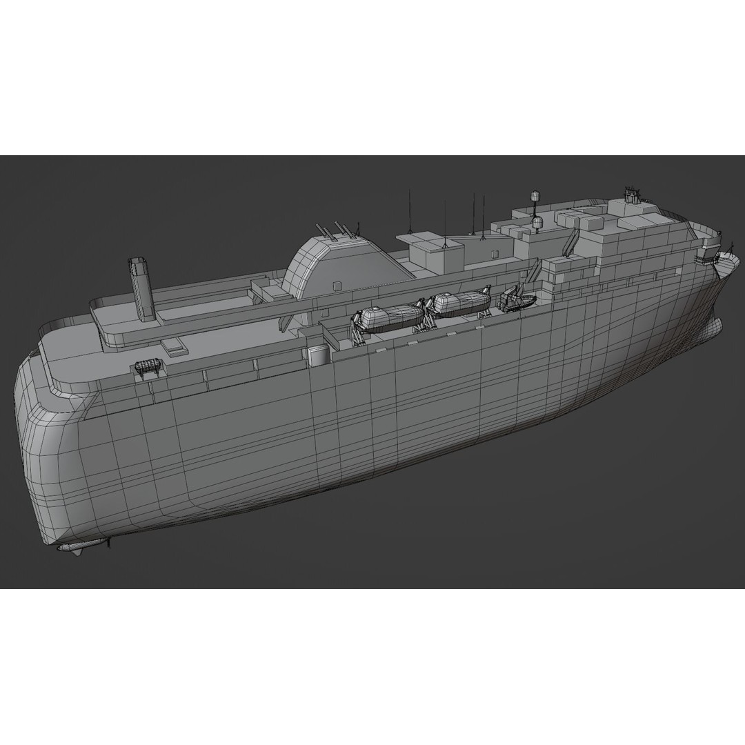 Havila Polaris Cruise Ship 3D Model – Low Poly Watercraft, FBX, Blender