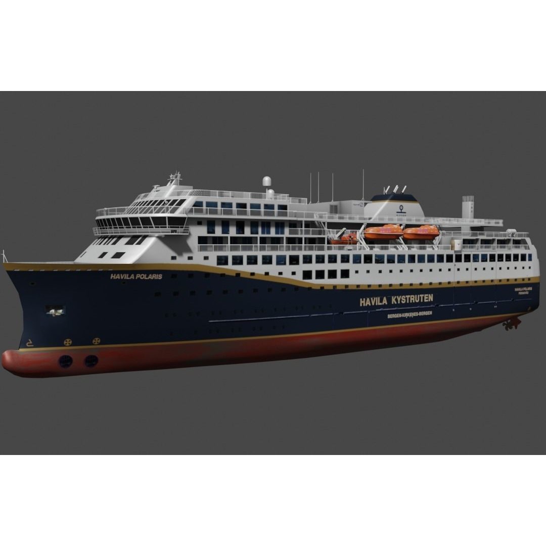 Havila Polaris Cruise Ship 3D Model – Low Poly Watercraft, FBX, Blender - View 7