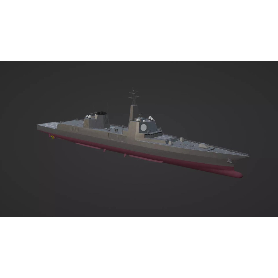 Trump-class Battleship 3D Model – Low Poly Military Vessel, FBX