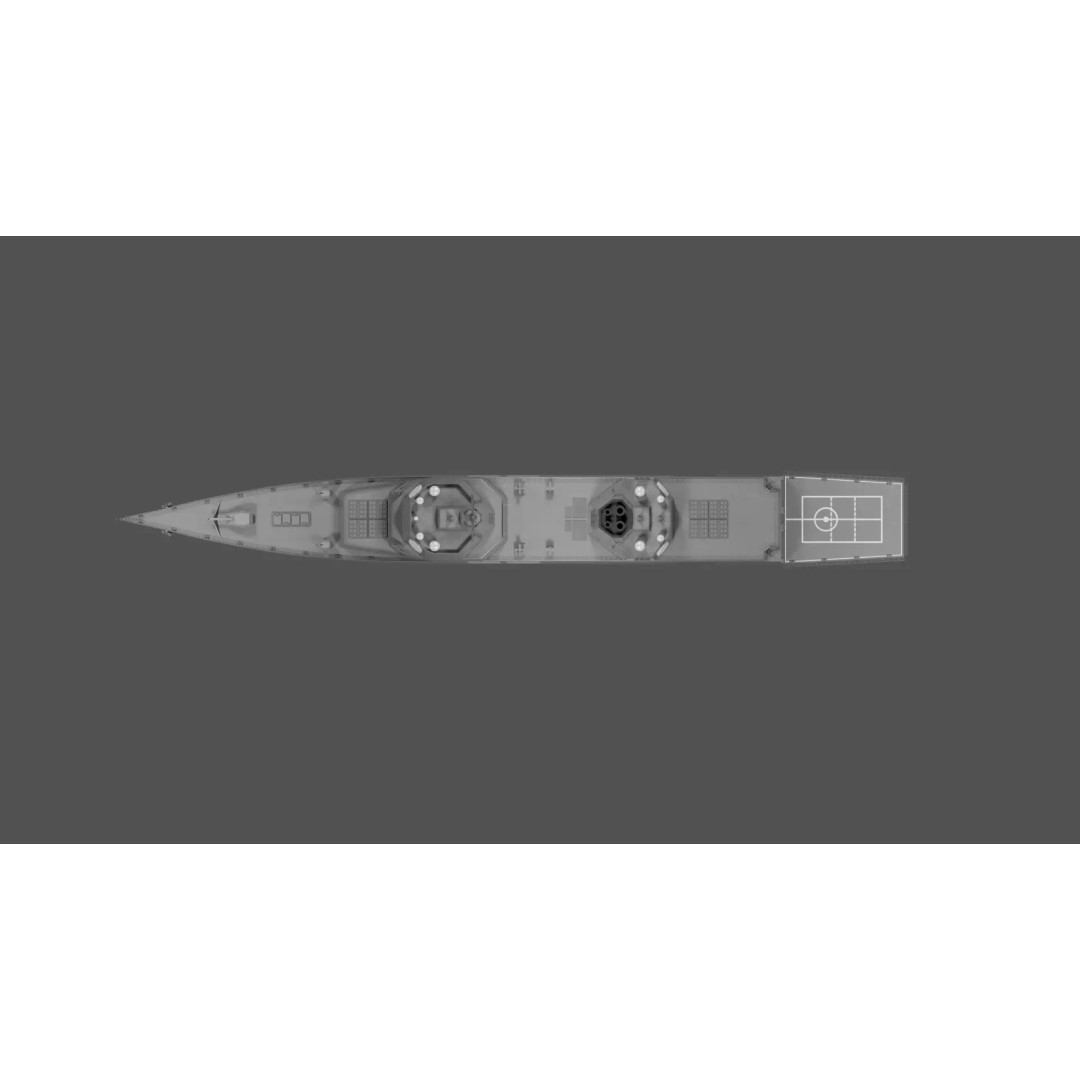 Trump-class Battleship 3D Model – Low Poly Military Vessel, FBX - View 10