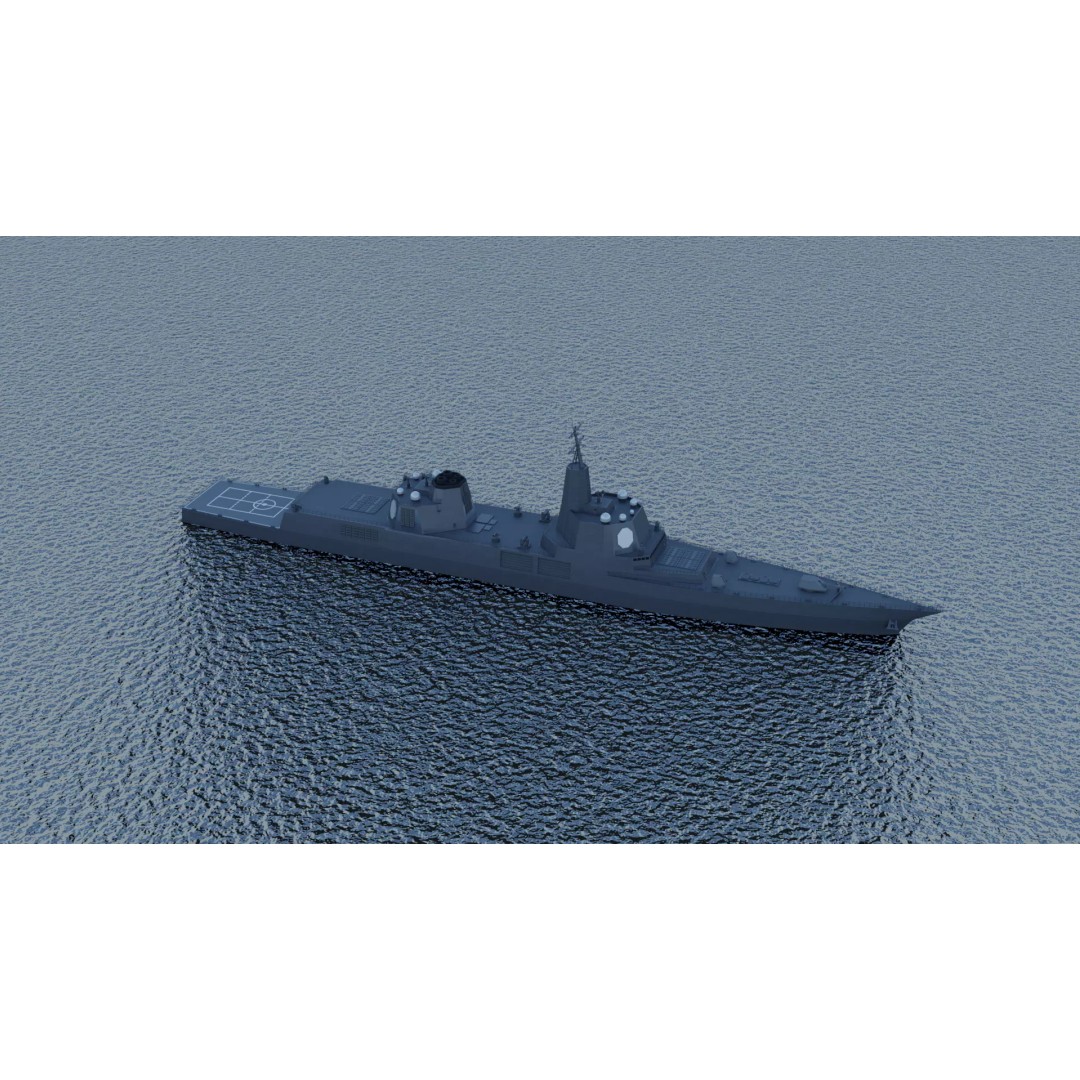 Trump-class Battleship 3D Model – Low Poly Military Vessel, FBX - View 11