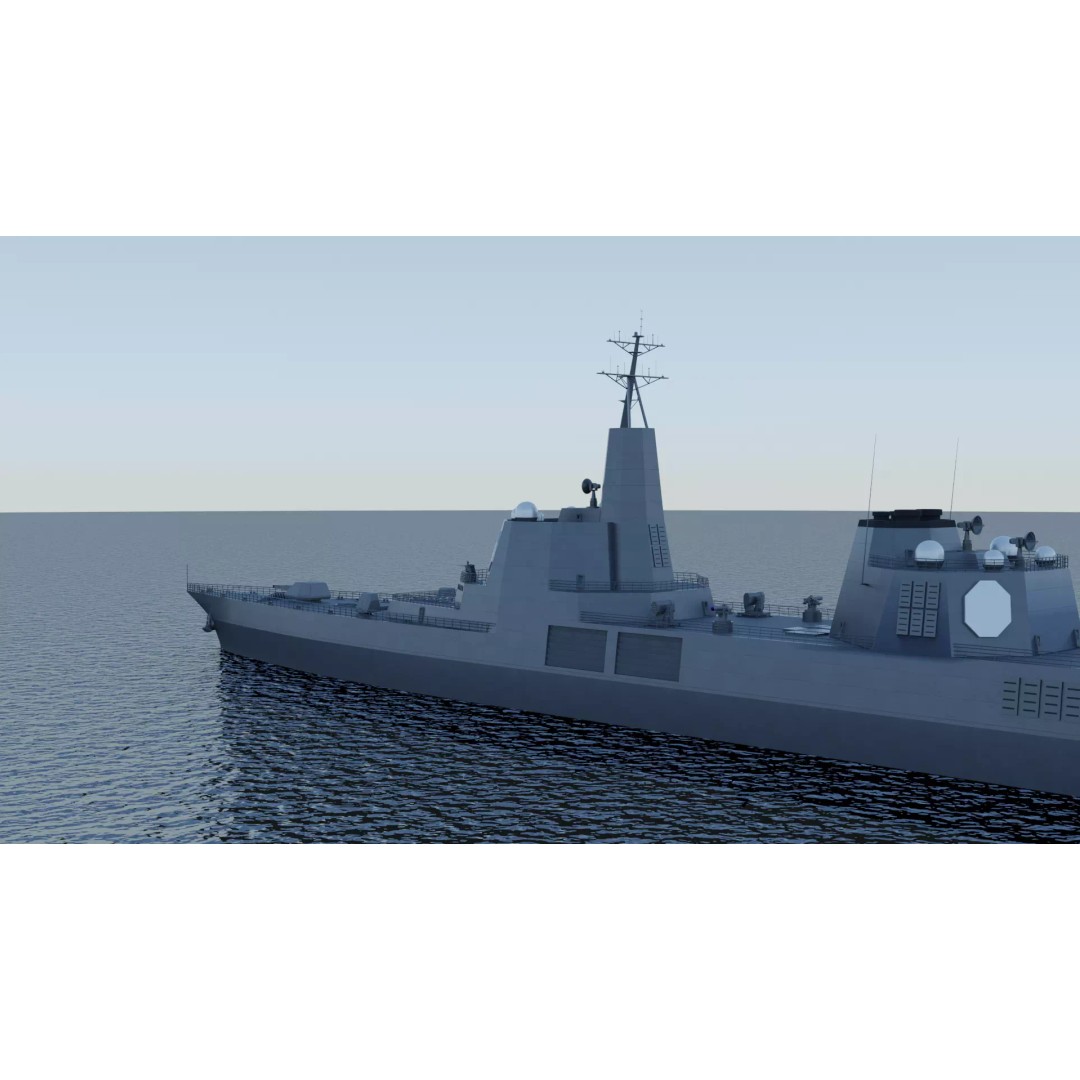 Trump-class Battleship 3D Model – Low Poly Military Vessel, FBX - View 14