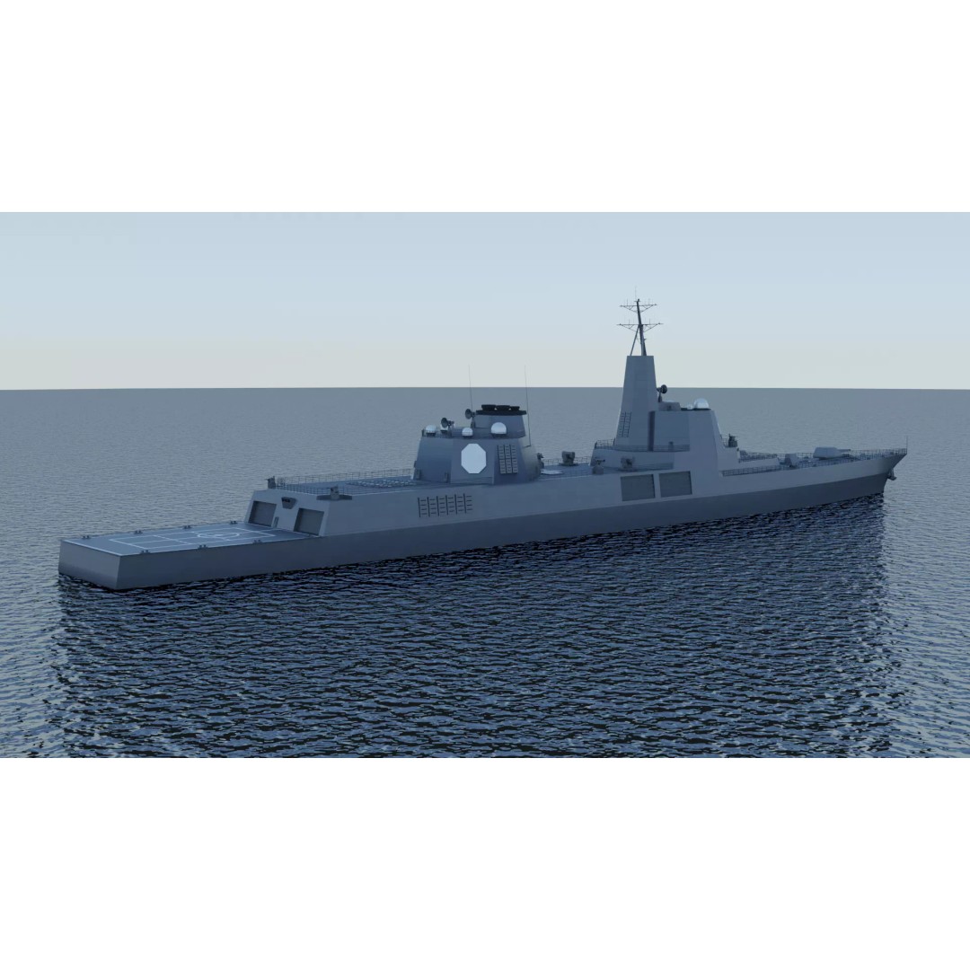 Trump-class Battleship 3D Model – Low Poly Military Vessel, FBX - View 16