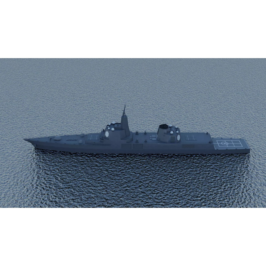 Trump-class Battleship 3D Model – Low Poly Military Vessel, FBX - View 17