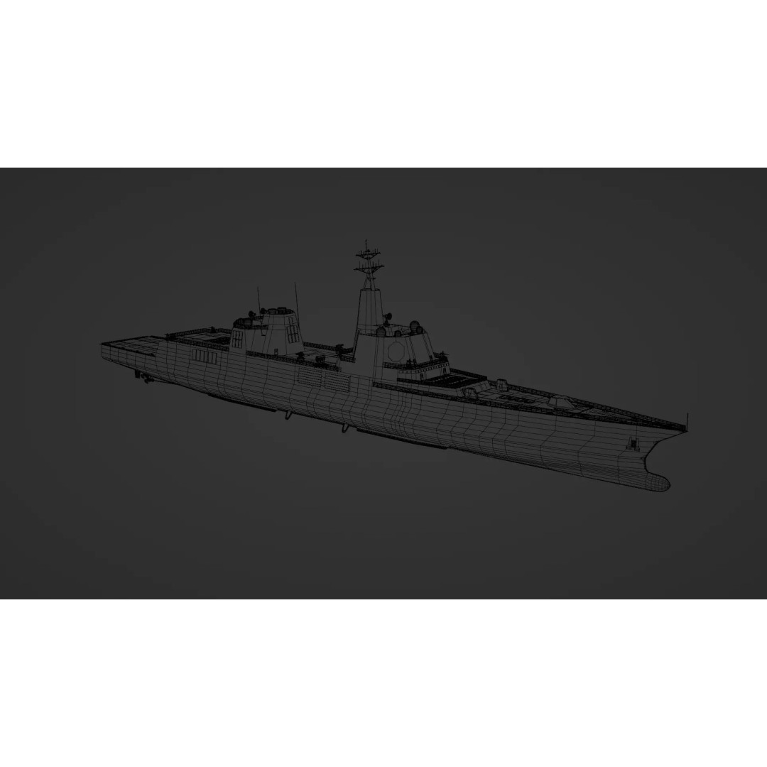 Trump-class Battleship 3D Model – Low Poly Military Vessel, FBX - View 19