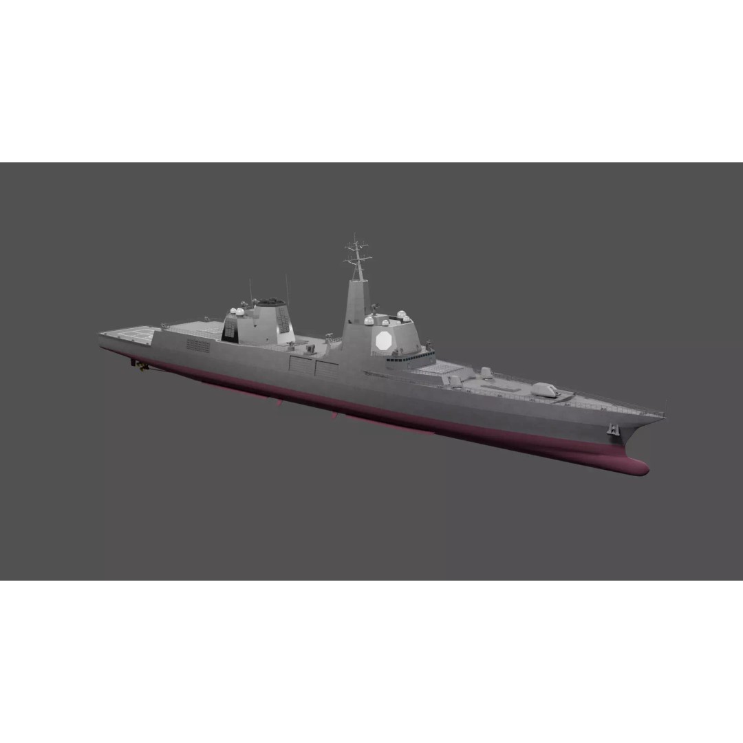 Trump-class Battleship 3D Model – Low Poly Military Vessel, FBX - View 2