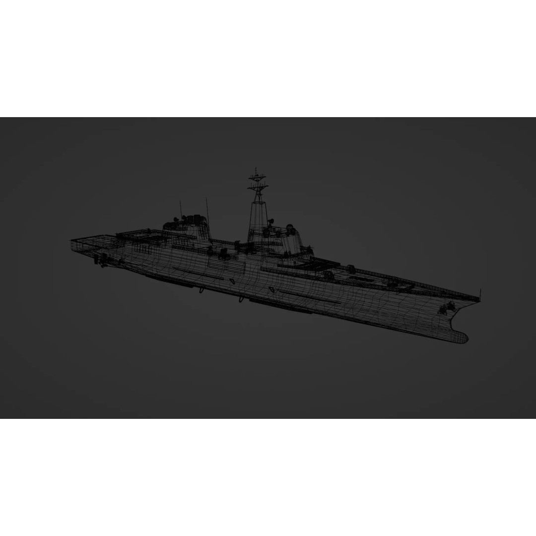 Trump-class Battleship 3D Model – Low Poly Military Vessel, FBX - View 20