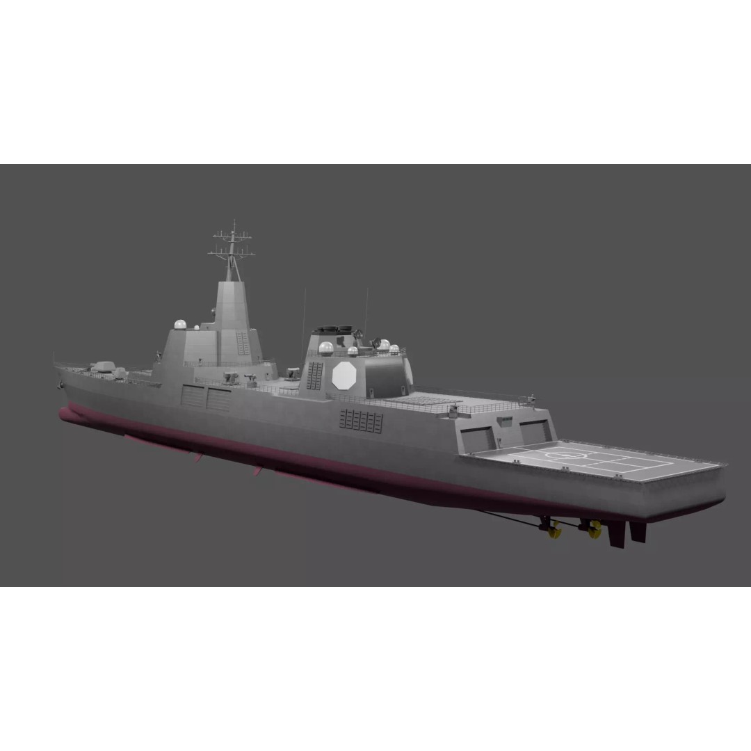 Trump-class Battleship 3D Model – Low Poly Military Vessel, FBX - View 3