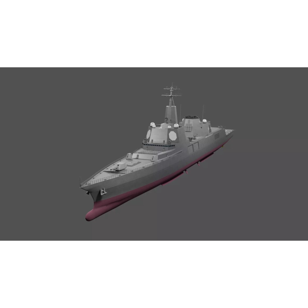Trump-class Battleship 3D Model – Low Poly Military Vessel, FBX - View 4