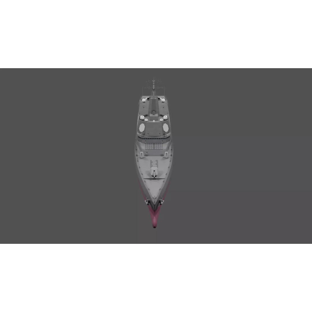 Trump-class Battleship 3D Model – Low Poly Military Vessel, FBX - View 6