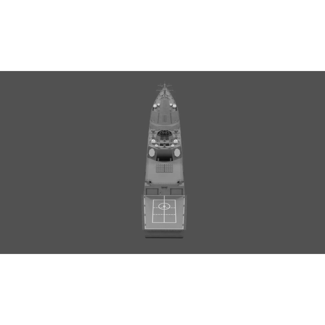 Trump-class Battleship 3D Model – Low Poly Military Vessel, FBX - View 7