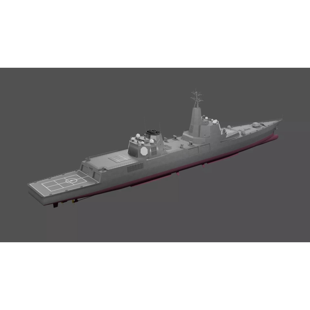 Trump-class Battleship 3D Model – Low Poly Military Vessel, FBX - View 8