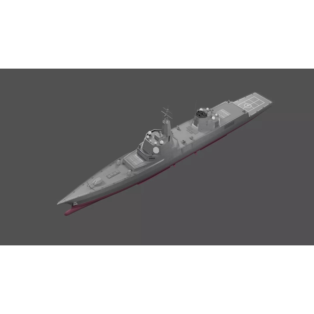 Trump-class Battleship 3D Model – Low Poly Military Vessel, FBX - View 9