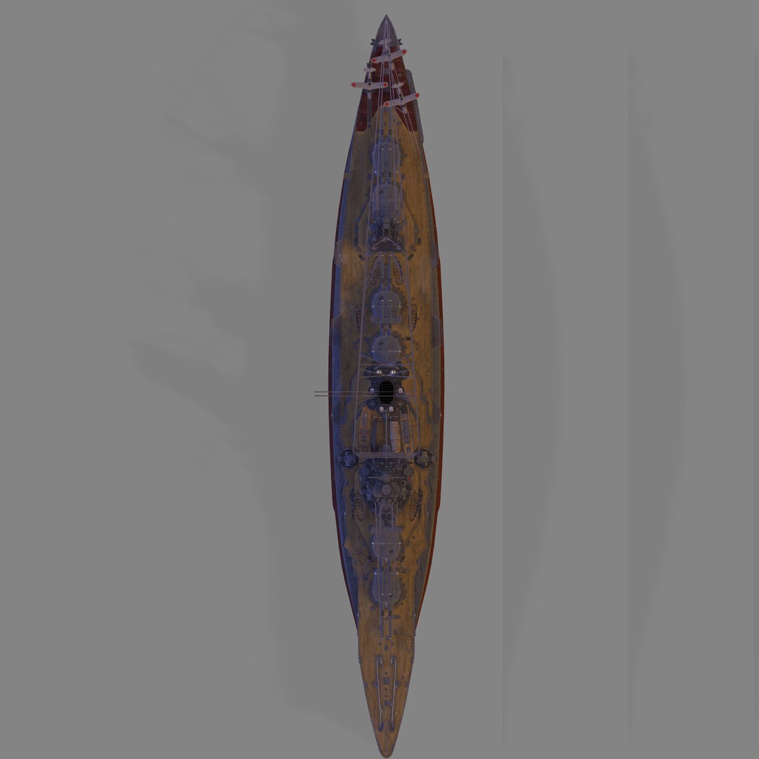 IJN Ise 3D Model – High Poly Battleship Asset for Games, FBX