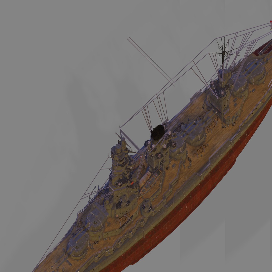 IJN Ise 3D Model – High Poly Battleship Asset for Games, FBX - View 4