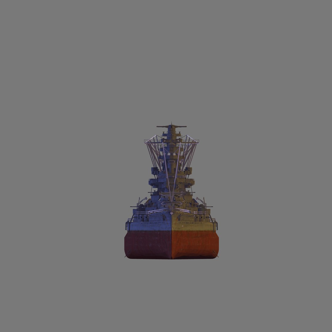 IJN Ise 3D Model – High Poly Battleship Asset for Games, FBX - View 5