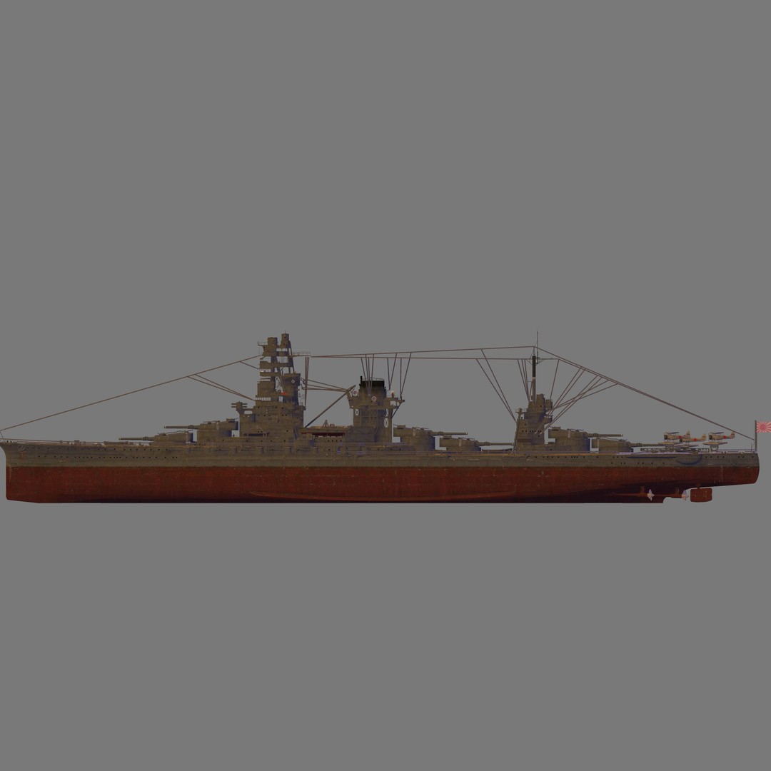 IJN Ise 3D Model – High Poly Battleship Asset for Games, FBX - View 6