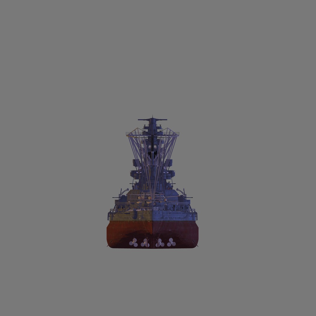 IJN Ise 3D Model – High Poly Battleship Asset for Games, FBX - View 7