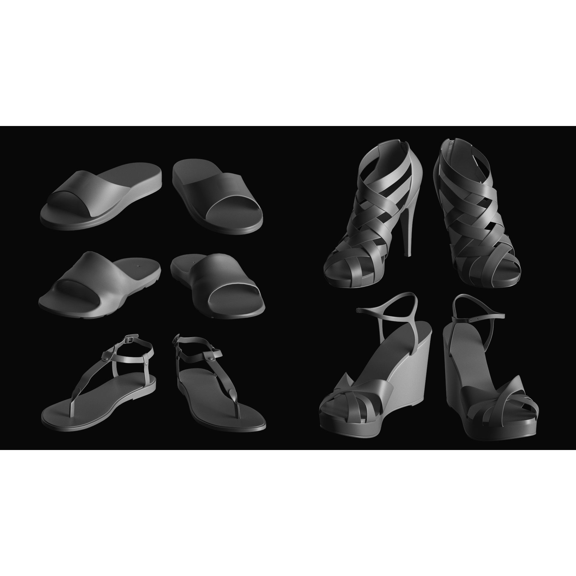 Basemesh Shoes Collection - Game-Ready 3D Model - View 12
