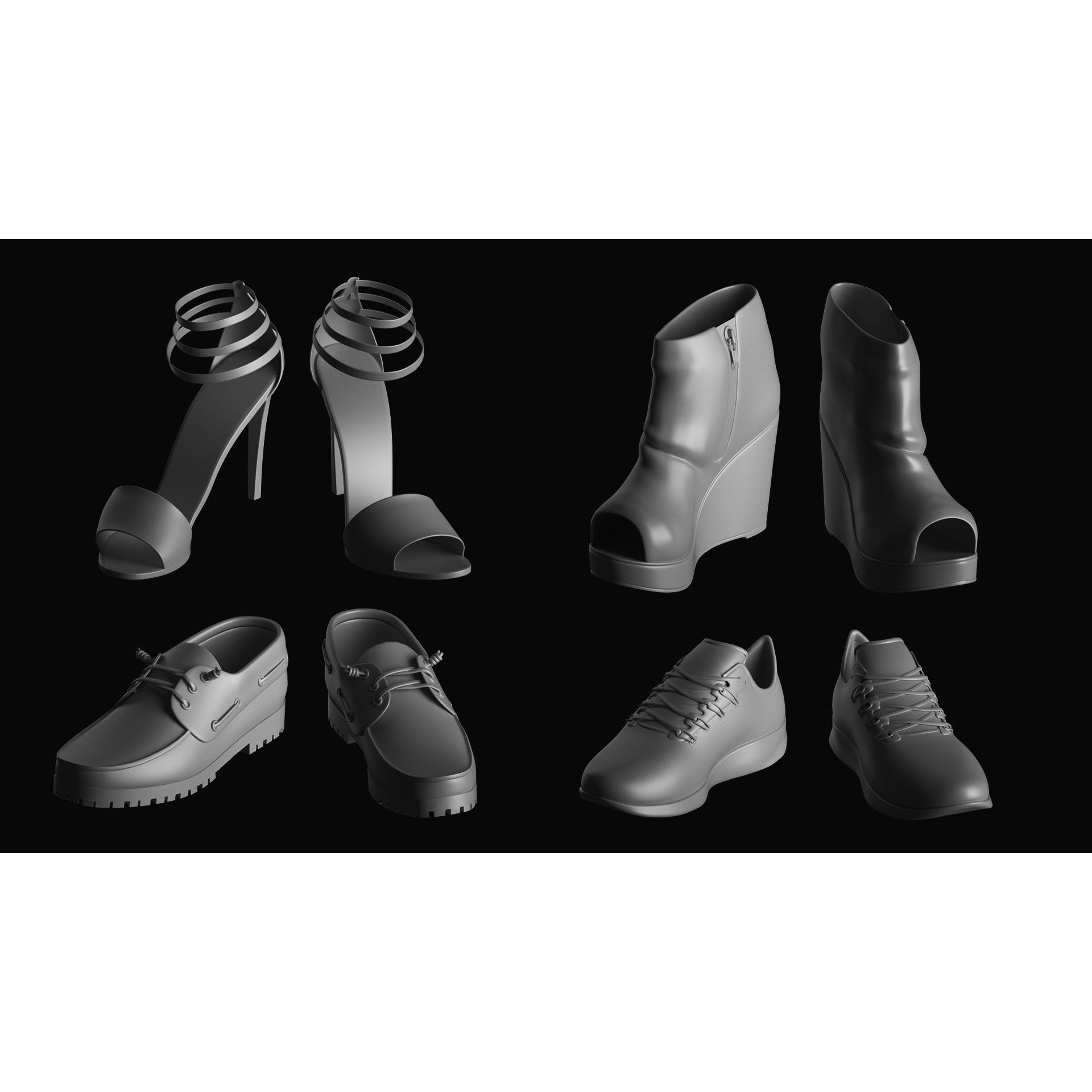 Basemesh Shoes Collection - Game-Ready 3D Model - View 14