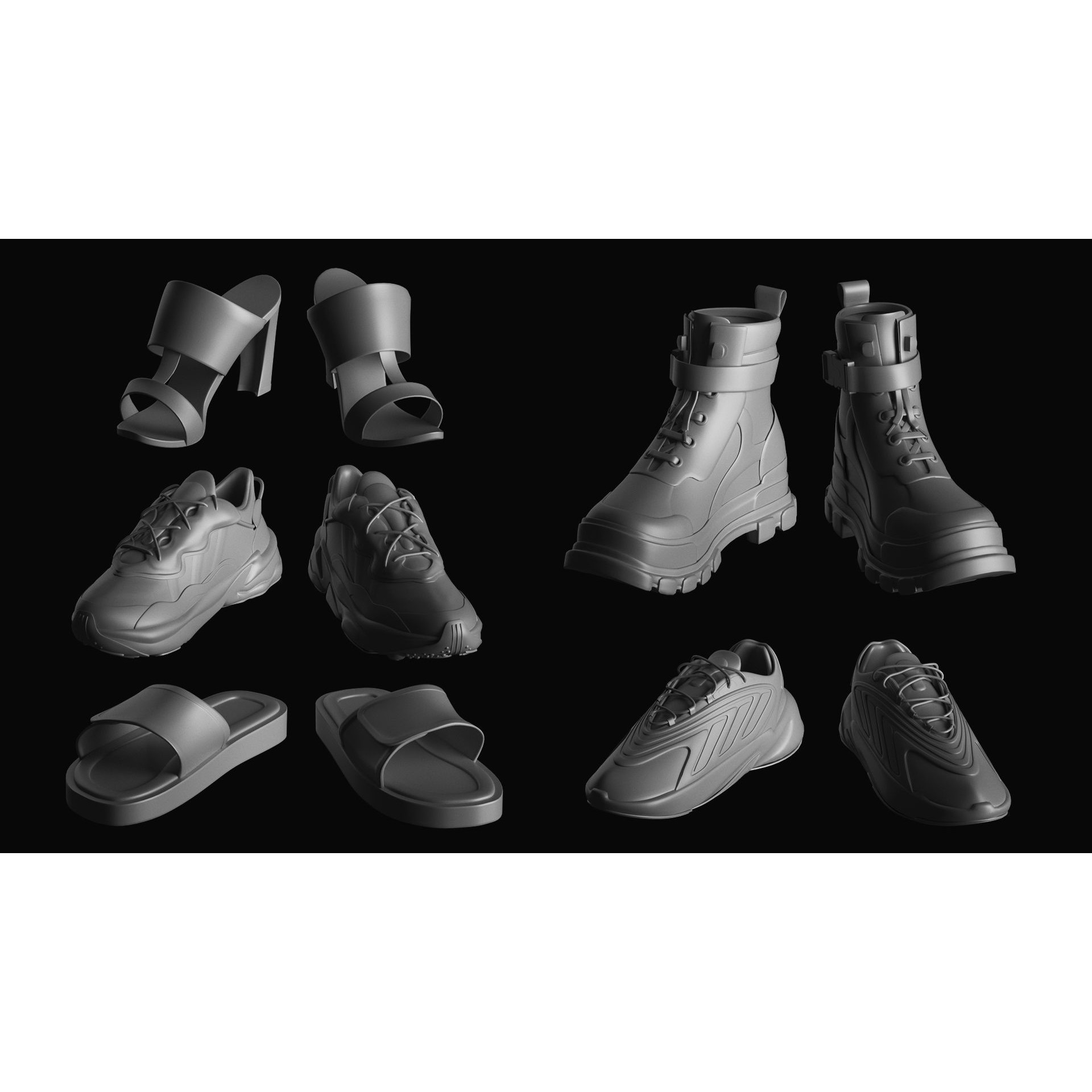 Basemesh Shoes Collection - Game-Ready 3D Model - View 15