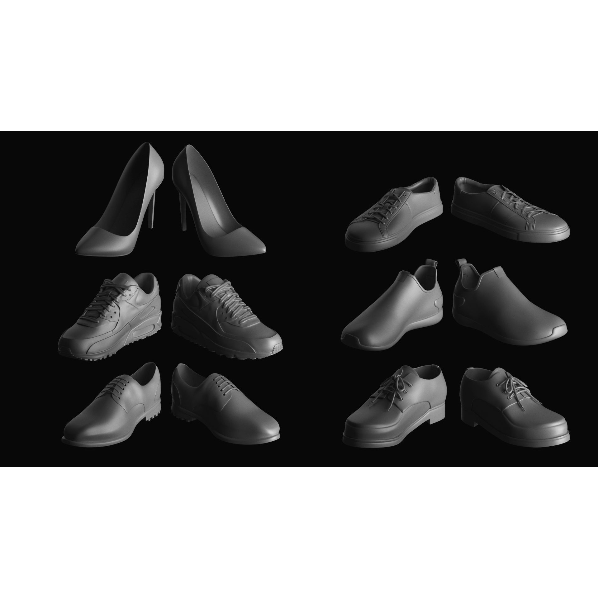 Basemesh Shoes Collection - Game-Ready 3D Model - View 4