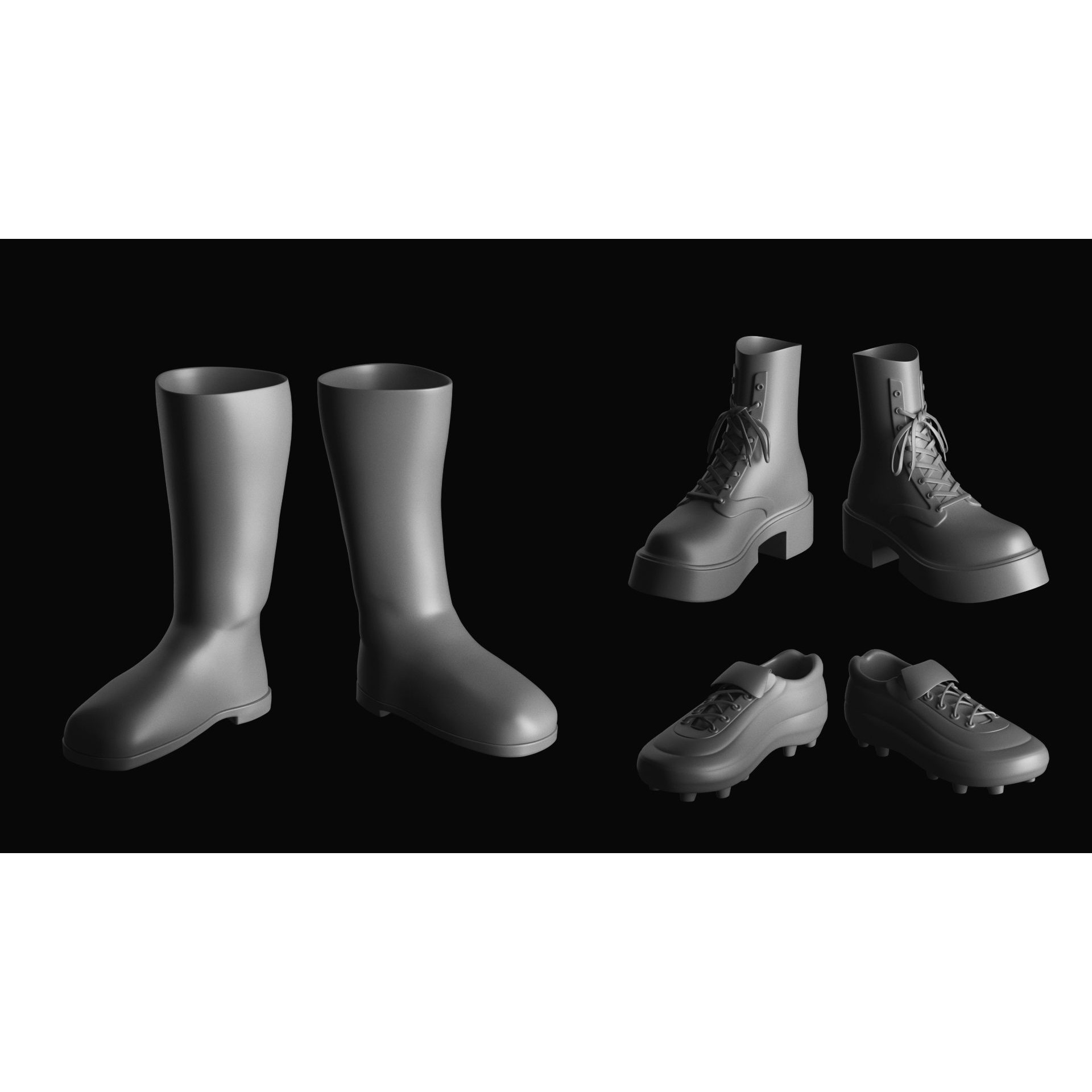 Basemesh Shoes Collection - Game-Ready 3D Model - View 6