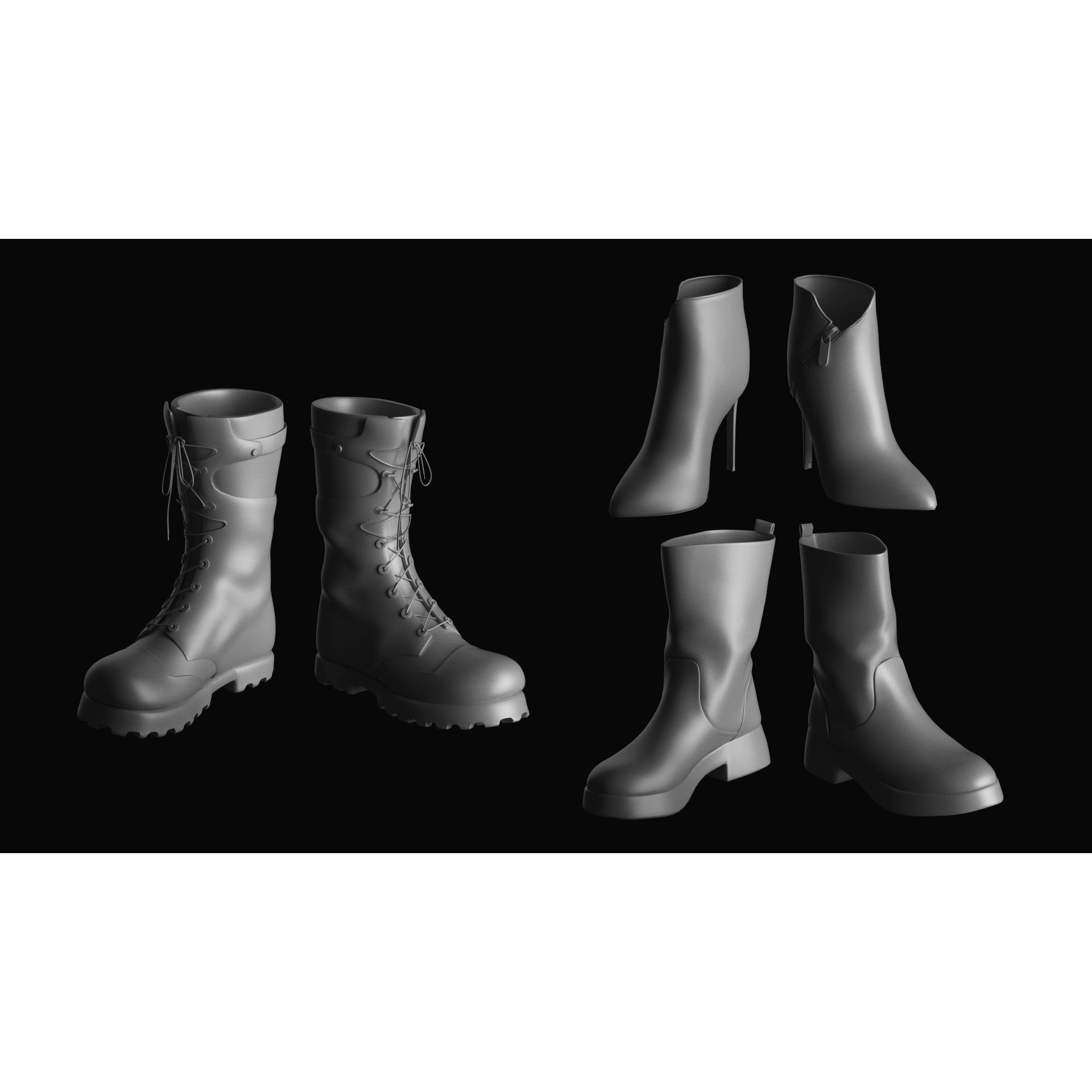 Basemesh Shoes Collection - Game-Ready 3D Model - View 7
