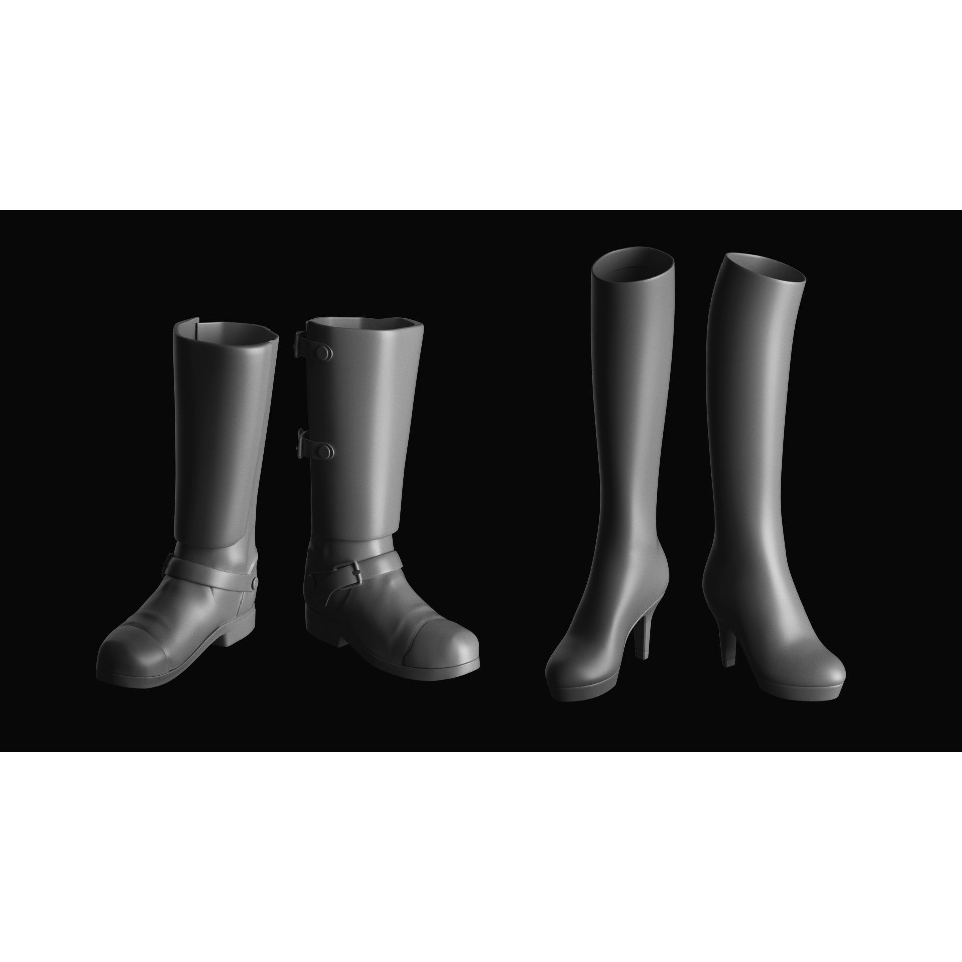 Basemesh Shoes Collection - Game-Ready 3D Model - View 8