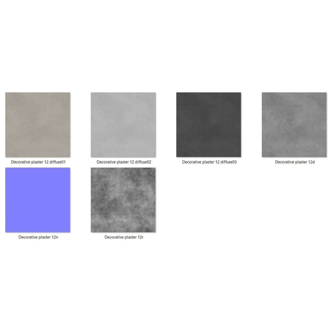Decorative Plaster 3D Model – High-Quality Textures, FBX & OBJ