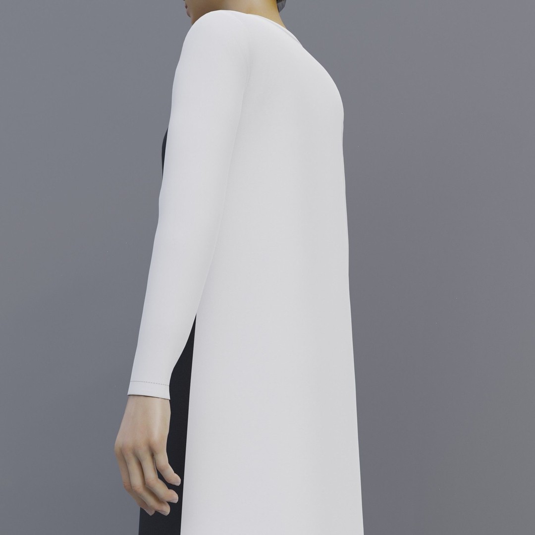 Sheath Dress 3D Model – Low Poly Female Clothing, PBR Textures - View 12