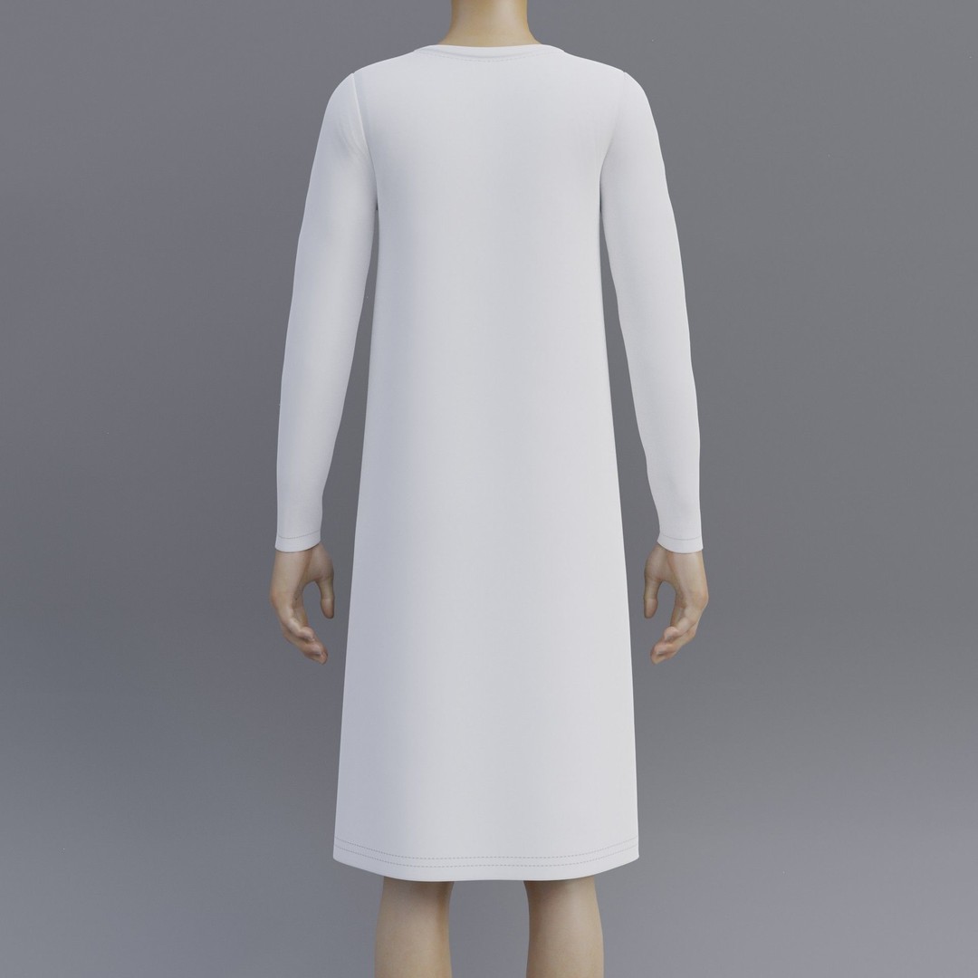 Sheath Dress 3D Model – Low Poly Female Clothing, PBR Textures - View 13