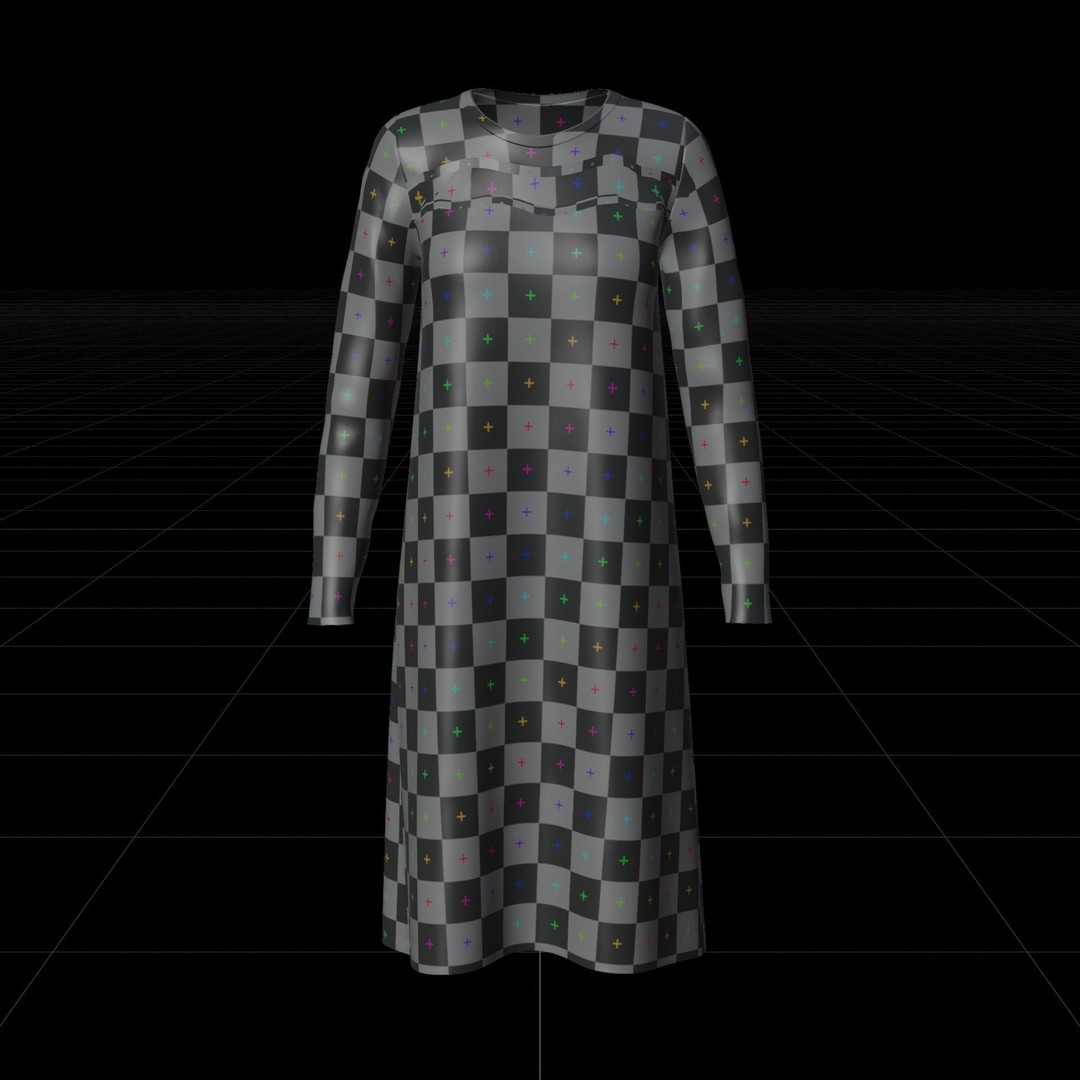 Sheath Dress 3D Model – Low Poly Female Clothing, PBR Textures - View 25