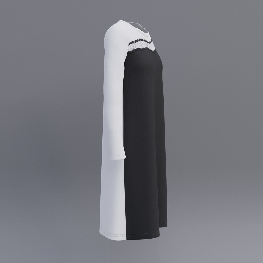 Sheath Dress 3D Model – Low Poly Female Clothing, PBR Textures - View 33