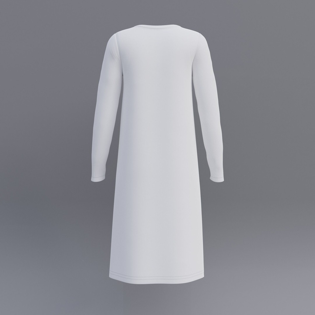 Sheath Dress 3D Model – Low Poly Female Clothing, PBR Textures - View 37