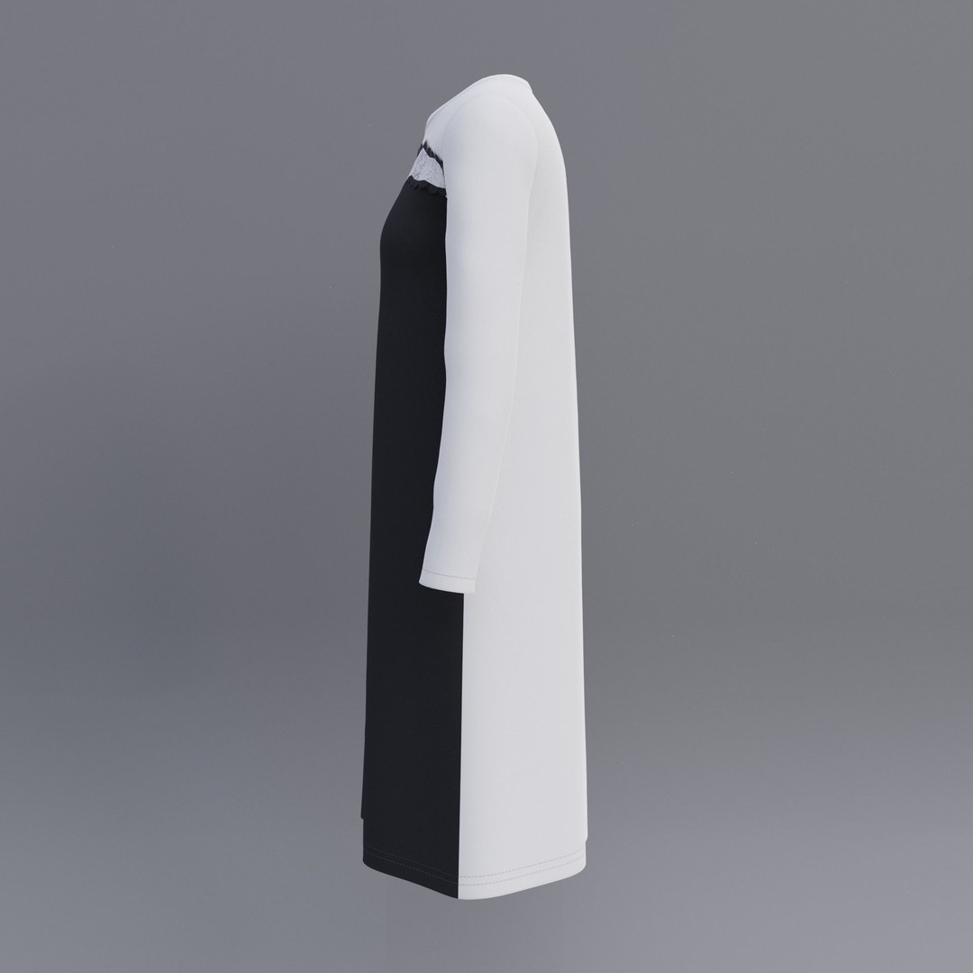 Sheath Dress 3D Model – Low Poly Female Clothing, PBR Textures - View 40
